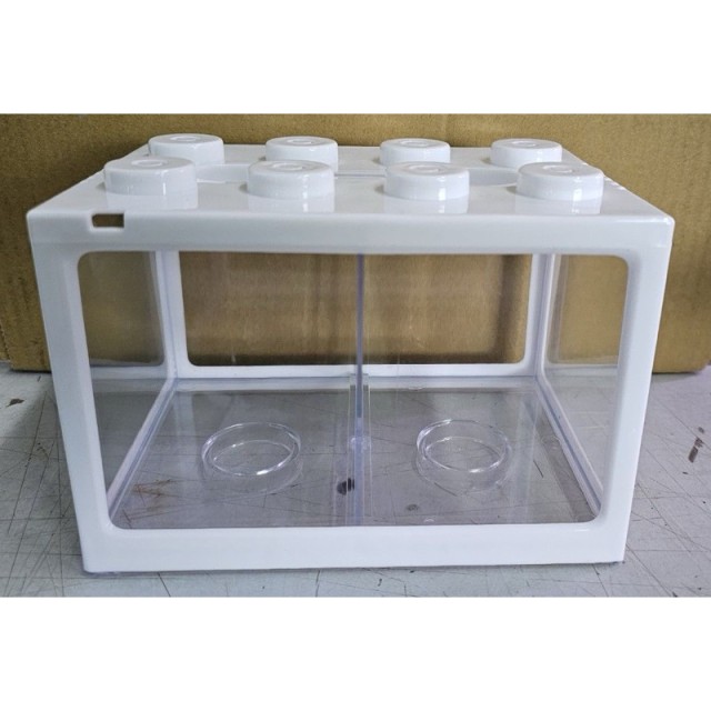 雙格鬥魚積木魚缸17cm 可抽板