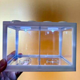 雙格鬥魚積木魚缸17cm 可抽板