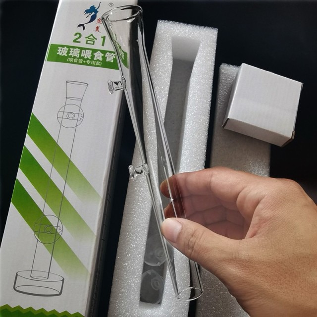 玻璃餵食管+餵食盆 20-30cm附吸盤夾